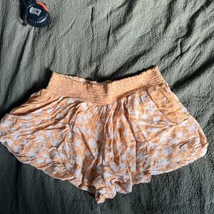 Free People High Waist Shorts in Yellow and White